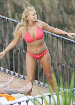 Kerry Katona in red bikini