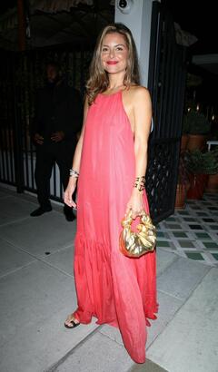 Maria Menounos - pokies - Stuns in Red While Attending Star-Studded Event at Chez Mia - October 2024
