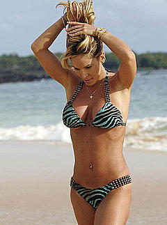 Simona Fusco in bikini on a beach