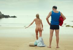 Julie Engelbrecht naked on a beach at Les vacances du petit Nicolas