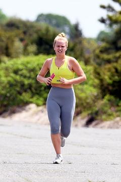Sailor Brinkley-Cook jogging in East Hampton