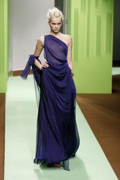 Hannah Glasby in see through dress runway photo