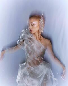 Ariana Grande see through to boobs for r.e.m. beauty x wicked for good collection - October 2025