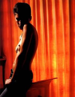 Liberty Ross topless in jeans