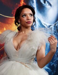 Sisi Stringer cleavage at the premiere of Mortal Kombat in Sydney