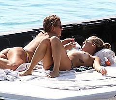 Tania Cagnotto topless on a boat