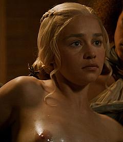 Emilia Clarke topless in Game Of Thrones