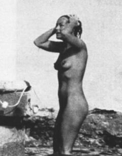 Romy Schneider nude in a water paparazzi photo