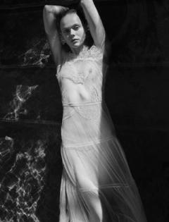 Frida Gustavsson in see through dress