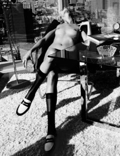 Anja Rubik nude blaack-&-white scan