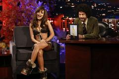 Emily Ratajkowski sexy legs and cleavage at Jimmy Kimmel Live!