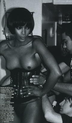 Naomi Campbell topless backstage