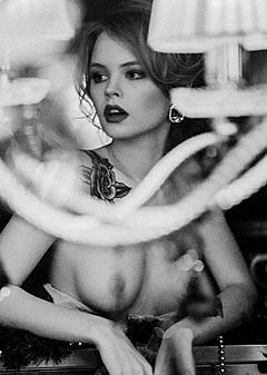 Anastasiya Scheglova topless black-&-white mag scan