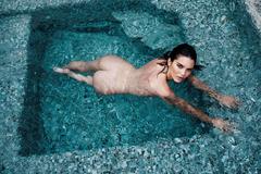Kendall Jenner fully nude in a pool