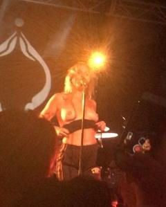 Tove Lo shows her nude tits on a stage