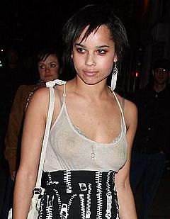 Zoe Kravitz see through to nipples