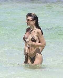 Emily Ratajkowski in a bikini at a beach in Tulum