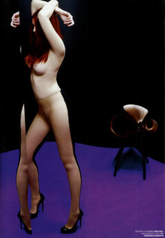 Marta Berzkalna topless in pantyhose in French magazine