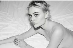 Emily Alyn Lind naked on a bed for Tyler Shields photoshoot - December 2023