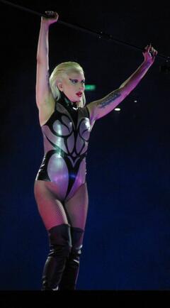 Lady Gaga on stage during Chromatica Ball Tour in London