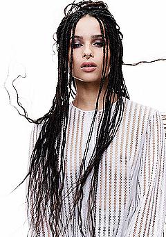 Zoe Kravitz in see through top scan