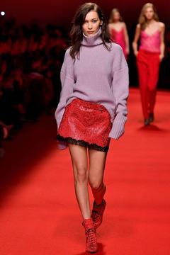 Bella Hadid sexy legs at Philosophy Di Lorenzo Derafini Runway Show at Milan Fashion Week