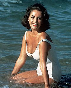 Actress Elizabeth Taylor swimsuit
