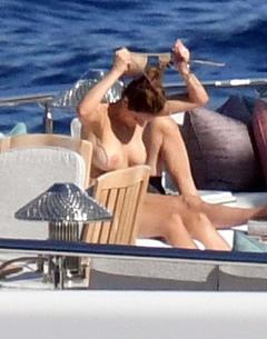 Katharine McPhee topless on a boat paparazzi photo