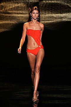 Anett Griffel in red bikini runway photo