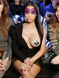 Nicki Minaj nude boob at Haider Ackermann fashion show
