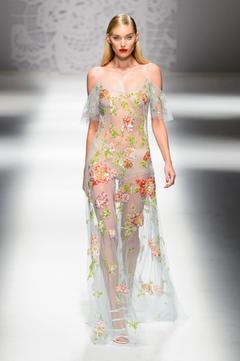 Elsa Hosk in see through dress runway image