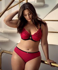 Ashley Graham sexy in red lingerie