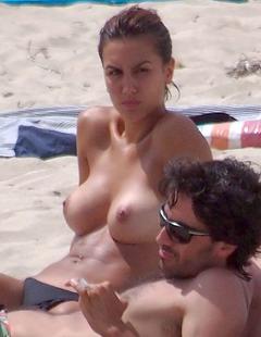 Spanish actress Megan Montaner sunbathing topless paparazzi photo