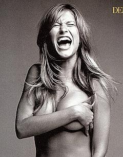 Gisele Bundchen topless but covered