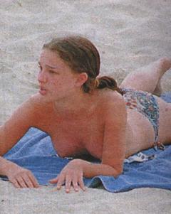 Natalie Portman sunbathing topless