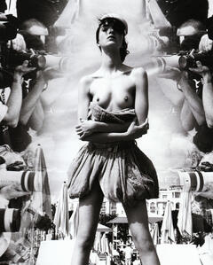 Mariacarla Boscono topless black-&-white image