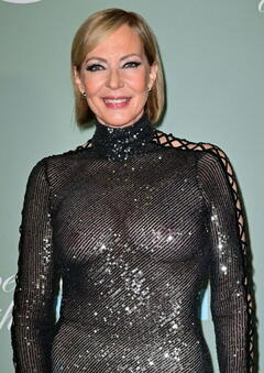 Allison Janney braless in see through dress at Prime Video's The People We Hate Premiere in Los Angeles - November 16, 2022