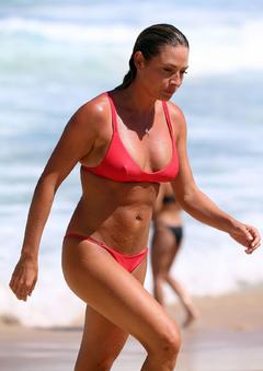 Lisa Clark in red bikini