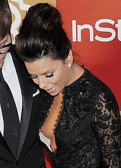 Eva Longoria nip slip at Golden Globe party