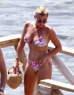 Billie Faiers wearing bikini during summer holiday in Ibiza