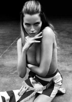 Abbey Lee Kershaw black-&-white braless photo