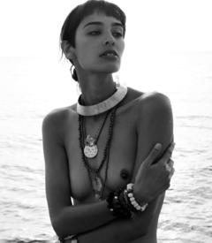 Margaux Brooke topless black-&-white image