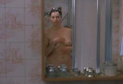 French actress Emmanuelle Devos nude in a mirror at Gentille