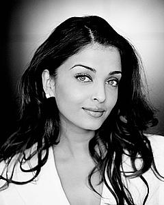 Aishwarya Rai black-&-white portrait