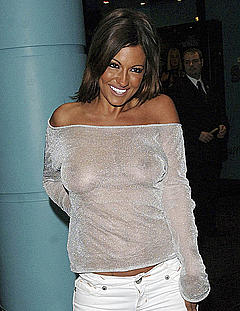 Jodie Marsh nude boobs under see through top