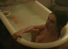 Lily James naked in a bathtub at The Dig