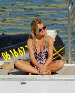 Geri Halliwell in swimsuit with friend in Saint-Jean-Cap-Ferrat in Monaco - May 2011