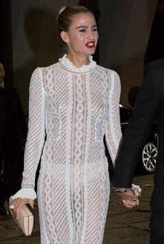 Cristina Marino in see through dress