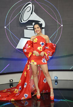 Becky G leggy at The 22nd Annual Latin GRAMMY Awards in Las Vegas