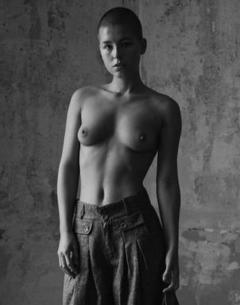 Marisa Papen topless black-&-white image
